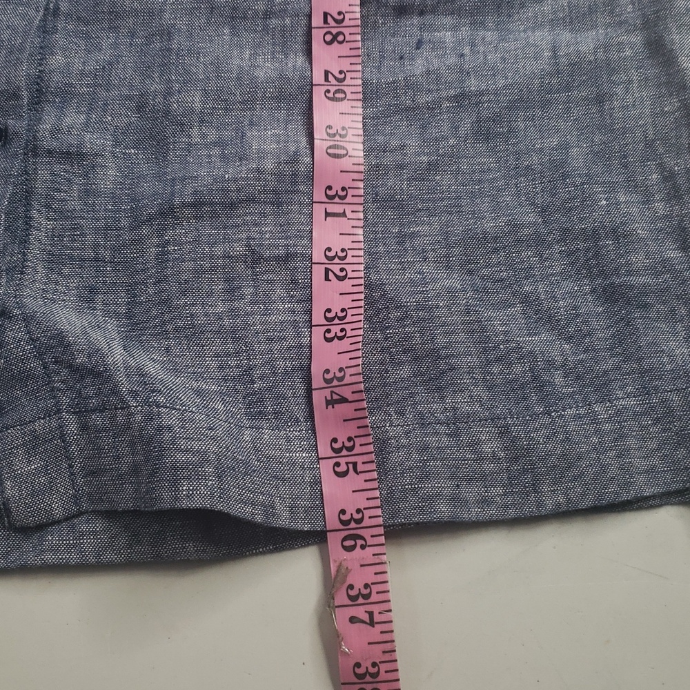 Garnet Hill 100% Linen Classic Full Button Front Shirtdress Size 2 Coastal Blue - Picture 14 of 16